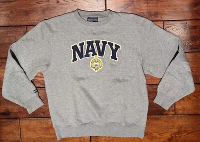 Sudadera vintage Jansport para hombre azul marino bordada cuello redondo talla grande gris Foto 1 de 4