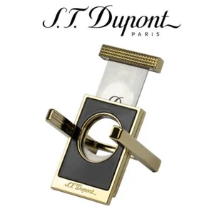 ST DUPONT MAXIJET CIGAR CUTTER AND STAND BLACK & GOLD LACQUER 003393 3393 new in - Picture 1 of 7