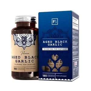 Aged Black Garlic 10,000mg | 180 Vegan Capsules | For Cardiovascular Health - Picture 1 of 18