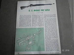 U.S. MODEL 1917 RIFLE ILLUSTRATION SHEET (LAMINATED) ......... - Picture 1 of 2