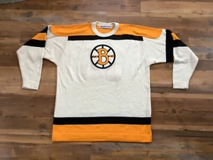 Vintage Ebbets Field Flannels Boston Bruins sweater jersey XL stitched Wool Mix - Picture 1 of 11