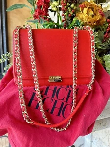 BOLSO BANDOLERA DE HOMBRO DE CUERO ROJO CH CAROLINA HERRERA - Imagen 1 de 11