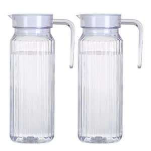 2X Acrylic Pitcher with Lid Shatter-Proof Drink Beverage Fridge Jug for Juice - Picture 1 of 12