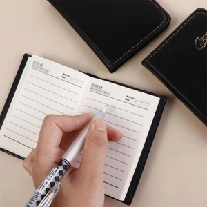 Memo Pads Mini Notebook PU Cover Leather Notebook Pocket Notepad Stationery - Picture 1 of 16