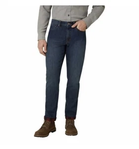 Eddie Bauer Men's Size 38x34in Flannel Lined Red Buffalo Plaid Denim Jeans - Picture 1 of 4