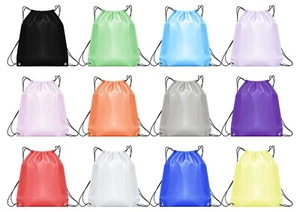 12 Pack Drawstring Bags , Bulk Backpacks , Bulk Gym Cinch Sack Bag Wholesale - Picture 1 of 8