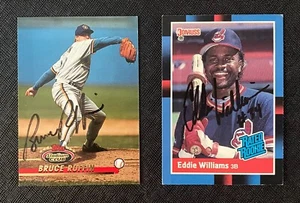 Lot of 2 Baseball Autographs Eddie Williams Bruce Ruffin - Picture 1 of 1