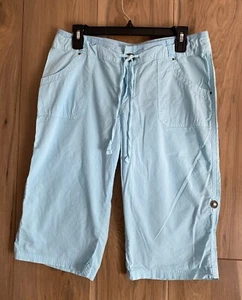 Fresh Produce Capris Crops Light Pastel Blue Turquoise Women's Medium Cotton - Picture 1 of 7