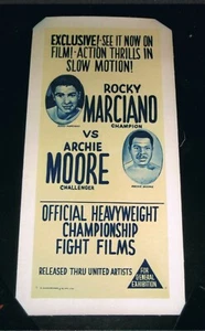 EXTREMELY RARE 1955 WORLD CHAMPION ROCKY MARCIANO vs ARCHIE MOORE boxing poster - Picture 1 of 1