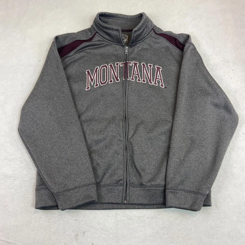 Montana Grizzlies Sweatshirt Mens XL Full Zip Sweater Football Griz Athletic Cover