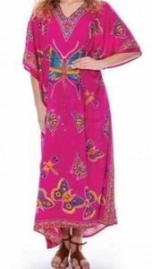 Women's African Caftan Dress Kaftan Hippie Kimono Sleeve Cocktail Maxi Free Size - Picture 1 of 1