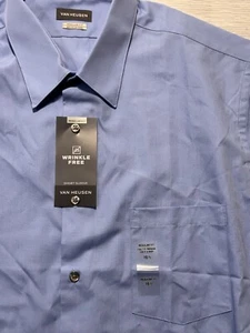Van Heusen Herren Kurzarmhemd faltenfrei blau 206 - Bild 1 von 6