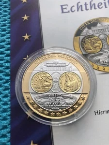 Erstabschlag „Vatikan“ 999/1000 Feinsilber , veredelt mit 999/1000 Feingold - Bild 1 von 7