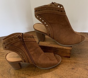 peep toe western booties