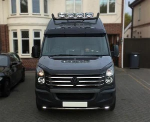 Barra de techo negra C + LED + focos LED jumbo para Renault Master 2024 + medio alto - Imagen 1 de 6