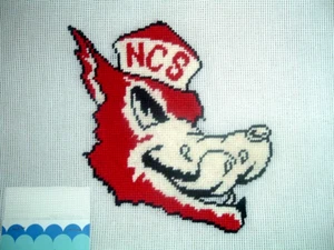 Vintage North Carolina State University Wolf Pack Needlepoint Canvas - Picture 1 of 2