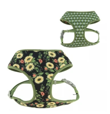 "Arnés reversible para perro Coastal Sublime girasol con verde Argyle XXS 14""-16"""  Foto 1 de 4