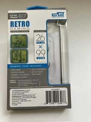 DE RETRO GAMING PHONE CASE WITH 26 GAMES FOR IPHONE 7/8 PLUS - NEW IN BOX - Image 1 of 3