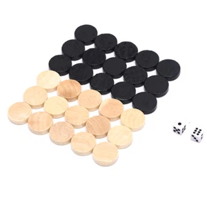 30Pcs Checkers Chess Piece for Kids Board Game Learning Camping With 2pcs DS-MA - Picture 1 of 7