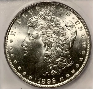 1896 Morgan Silver Dollar White And Mark Free ICG MS65 - Picture 1 of 5