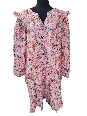 Vestido Chic Soul Rosa Floral En Niveles Talla 3X Boho Cottagecore Foto 1 de 4