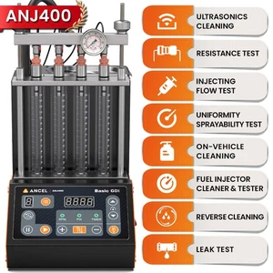 Máquina probadora limpiadora inyectora de combustible ultrasónica para automóvil ANCEL ANJ400 GDI 4 cilindros - Imagen 1 de 18