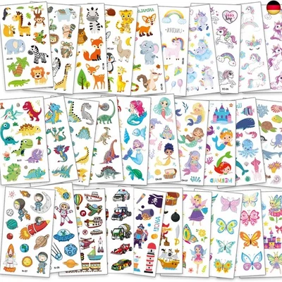 FUHOMI - Tattoo Kinder Mädchen Jungen - 350+ Kindertattoos - Klebetattoos -