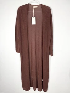 Momoni Carina Maxi Cardigan Women’s Medium Lurex Brick Red Lightweight NWT $329 - Picture 1 of 12