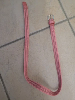 schick rosa glänzender Mädchen Flechtgürtel mit Schnalle stretch Länge ca. 88 cm - Bild 1 von 4