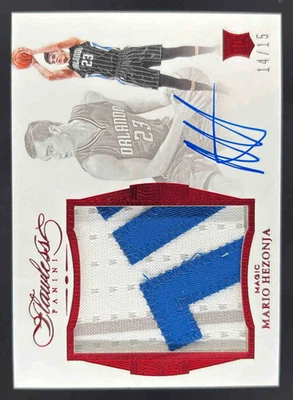 2015-16 Flawless Star Swatch Signatures Ruby #SR-MH Mario Hezonja RC Auto /15 - Image 1 of 2