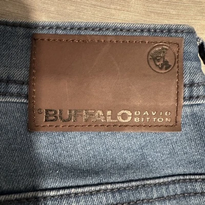 Pantalones de mezclilla para hombre Buffalo David Bitton Axel ajustados elásticos 34x34 azul oscuro Foto 1 de 4