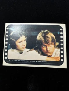 Luke Skywalker And Princess Leia Organa 1978 Topps Star Wars Sticker #31  Card - Picture 1 of 7
