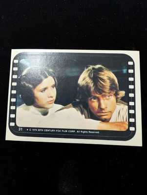 Luke Skywalker And Princess Leia Organa 1978 Topps Star Wars Sticker #31  Card - Image 1 of 4