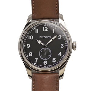 MONTBLANC WATCH 1858 AUTOMATIC SMALL SECOND 115073 AUTOMATIC SS/LEATHER MEN'S - Picture 1 of 9