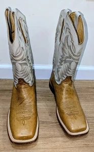 Justin Boots Men's Pascoe 13" Full Quill Ostrich Cowboy Boots SZ 13 D preowned - Picture 1 of 3