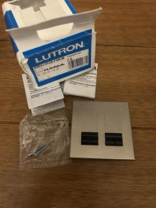 Dimmer Doppelschalter Chrom Lutron Hausbeleuchtung Rania RNDU-252B-FSN-M  - Bild 1 von 7