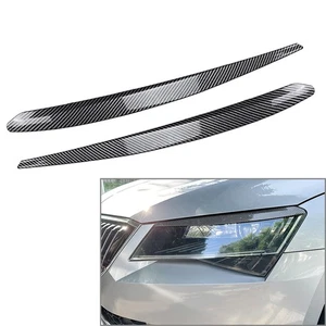 Headlight Headlamp Eyebrow Eyelids Frame Cover Trim Fit Skoda Superb B8 2015-19 - Picture 1 of 8