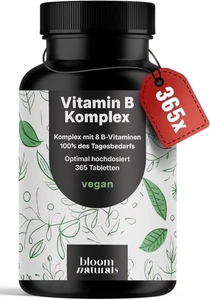 Vitamin B Komplex hochdosiert - 365 Tabletten - Mit 8 B-Vitaminen (B1, B2,...  - Bild 1 von 8