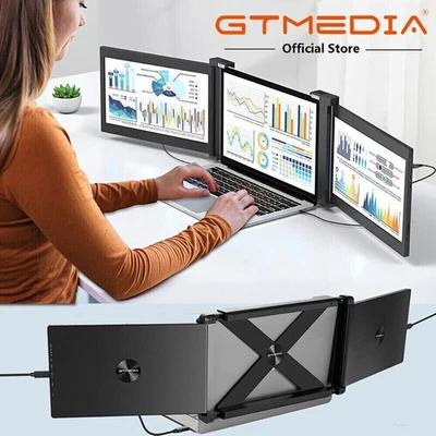 Für Laptop 11.6“ 1080P Triple Portable Monitor IPS Display Dual Screen Extender - Bild 1 von 4