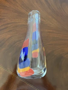 Vase Hokanson Dix aus mundgeblasenem Glas 2010 mehrfarbig schwer schön - Bild 1 von 9