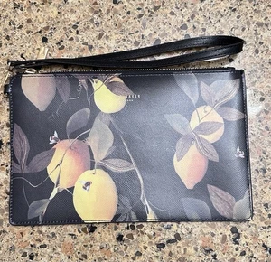 TED BAKER Womens Januar Citrus Bloom Large Zipper Pouch  - Picture 1 of 7