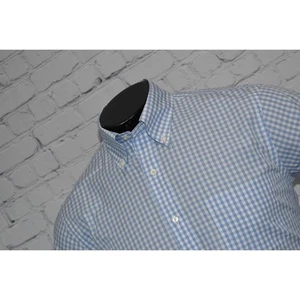 Brooks Brothers Dress Shirt Mens Size Medium Regent Fit Blue White Non-Iron - Picture 1 of 7