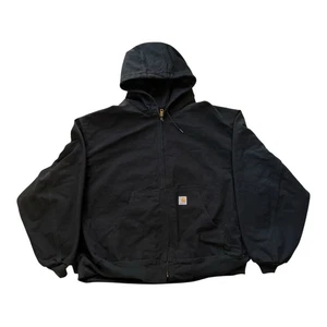 Carhartt VTG J131 Black Thermal Lined Hooded Workwear Jacket 6XL USA/Union Made - Picture 1 of 7
