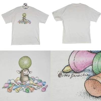Camiseta de golfe vintage House Mouse Ellen Jareckie Hanes ponto único EUA 90s grande - Imagem 1 de 4