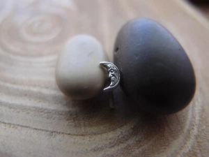 Crescent Moon Sterling Silver Nose Stud Nose Jewelry Nose Piercing - Picture 1 of 17