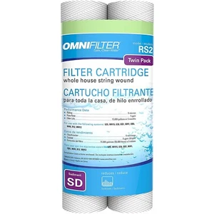 OmniFilter RS2 RS2-DS String Wound Wasserfilter 2er Pack 5 Mikron 9,75" x 2-1/2" - Bild 1 von 2