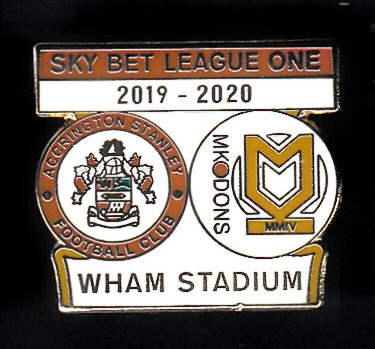 ACCRINGTON STANLEY V MK DONS 2019-20 - Pin Badge - Image 1 of 1