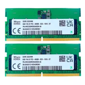 Hynix 16GB 2X8GB DDR5 4800MHz PC5-38400 1RX16 262-Pins SODIMM Laptop Memory Ram - Picture 1 of 5