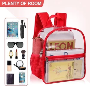 Heavy Duty Clear Backpack Waterproof Transparent Sling Bag See Through Book-bag - Picture 1 of 9