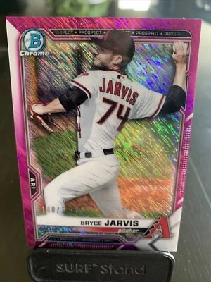 2021 Bowman Chrome Bryce Jarvis /199 fuchsia shimmer refractor card Dbacks - Image 1 of 2